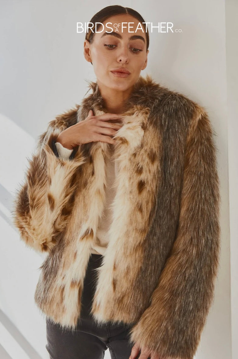 Birds Of A Feather Wildcat Faux Fur Jacket