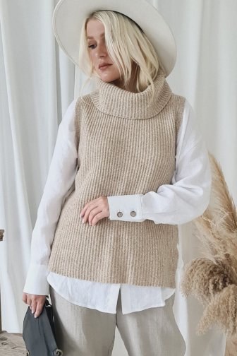 Bypias - Vestie Woollen Vest - Taupe